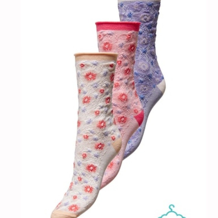 ONLRONA FLOWER LUREX MIX SOCK 3 PACK