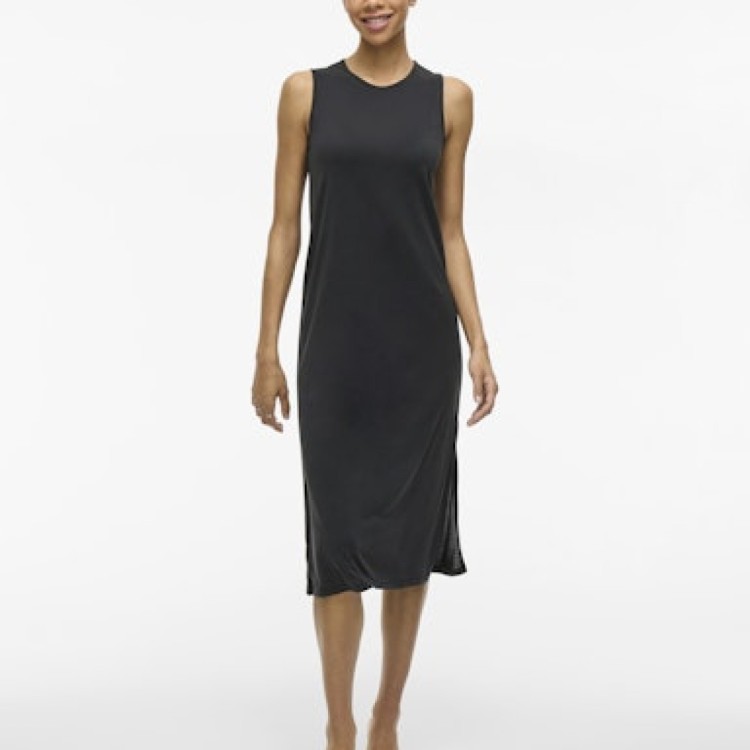 VIMODALA O-NECK S/L MIDI DRESS