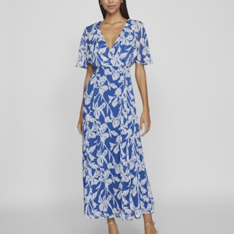VIRILLA V-NECK 2/4 ANKLE DRESS